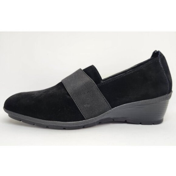 Valdini Philina Women's Black Suede Slip On Wedges Size 6, 6.5, 7 & 8.5 - Picture 2 of 7
